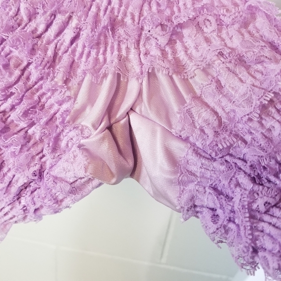 Vtg lilac purple ruffle square dance shorts bloomers pettipants sissy - Picture 7 of 10